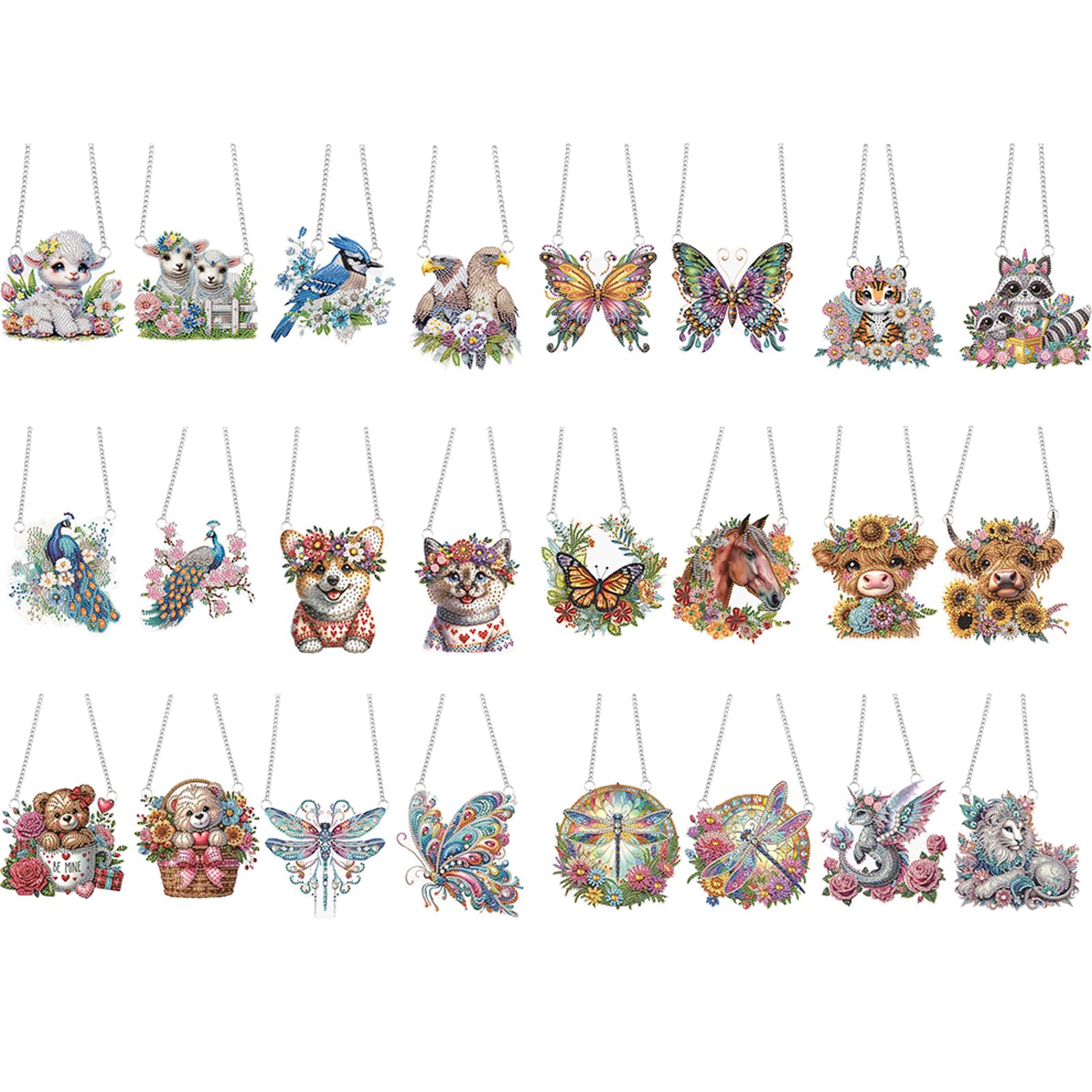 Resin Art Hanging - 2pcs Animal Theme 2D Flat DIY