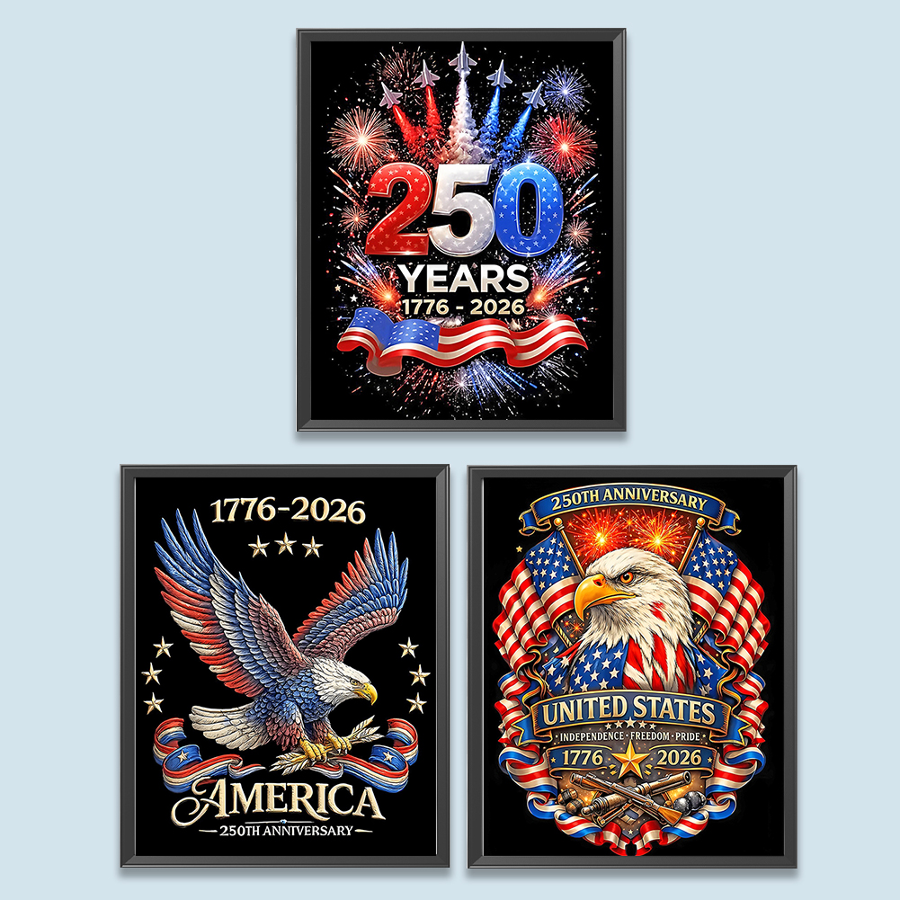 Resin Art Ideas - Independence Day Full DIY 5D Round
