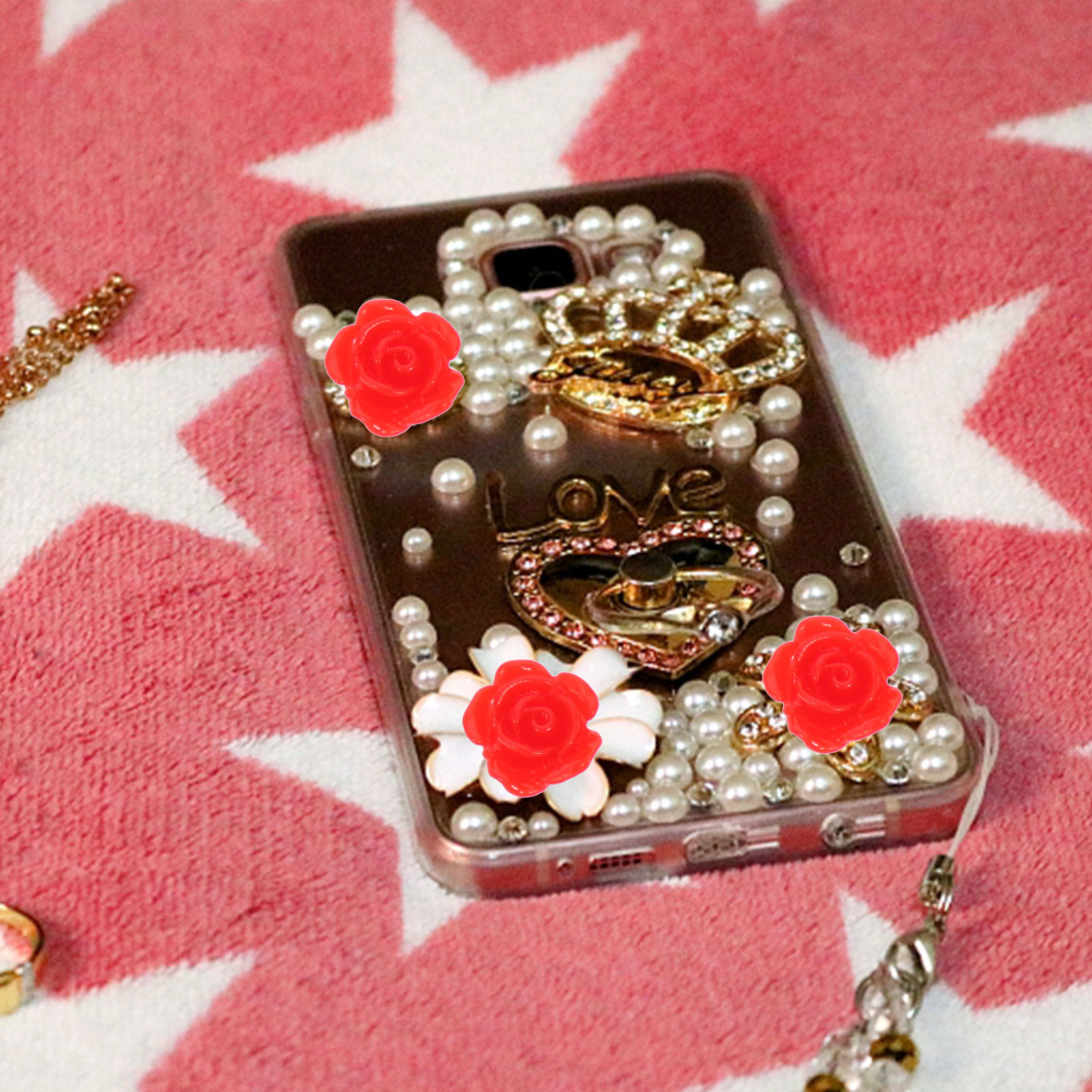 Resin Art Rose - 50Pcs Stereo Resin Rose Ornaments for