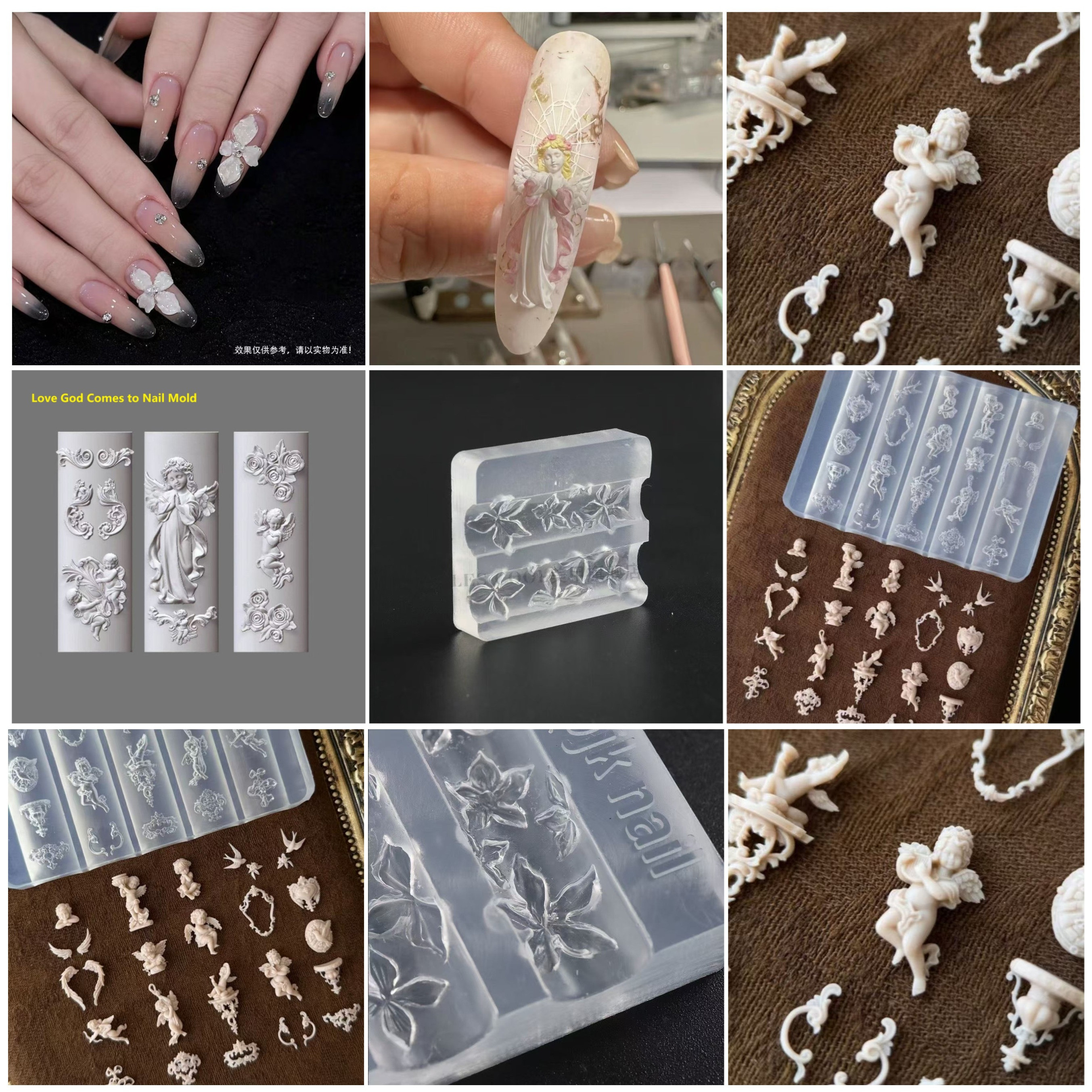 Resin Art Templates Free - High-Quality Silicone Nail Art Mold 3D