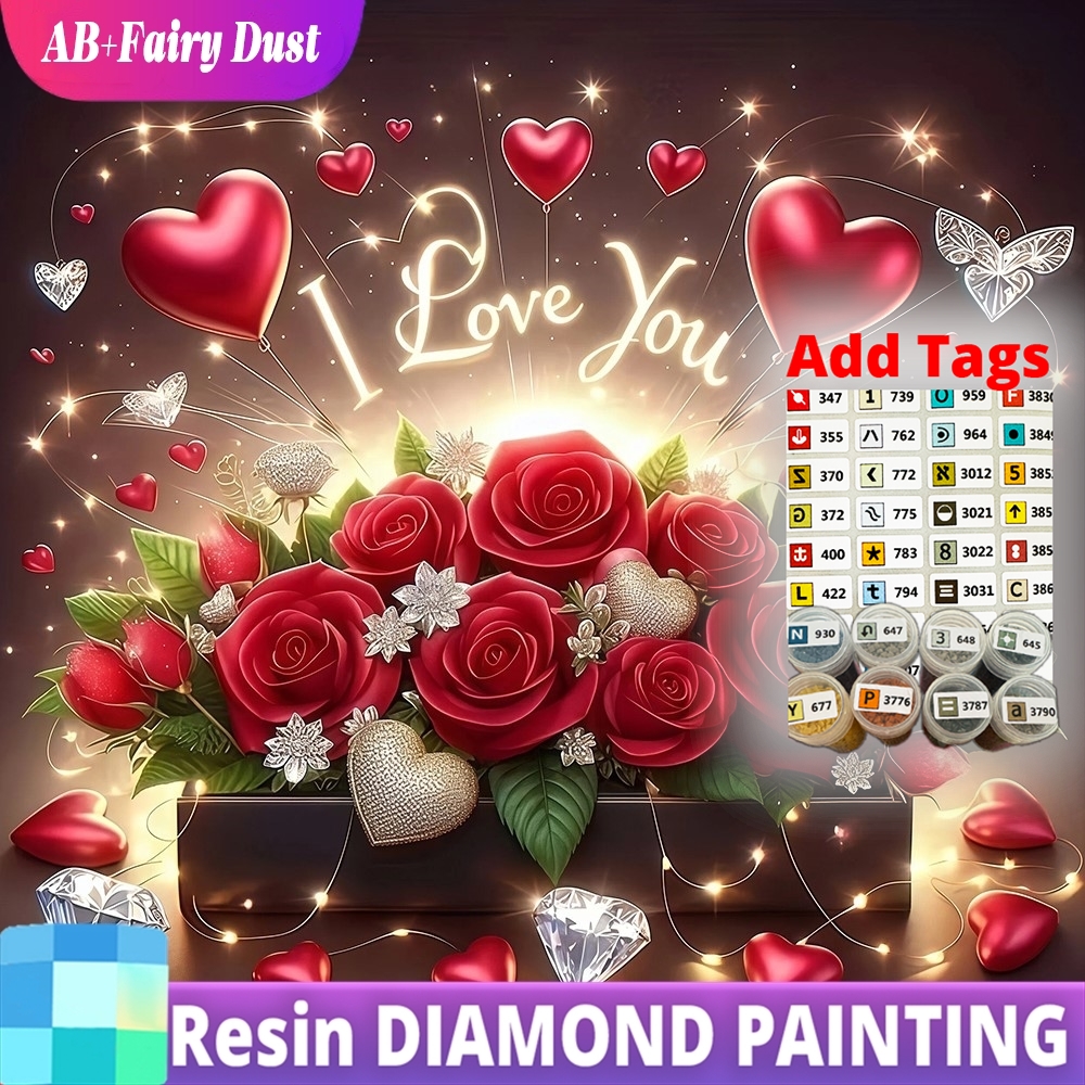 Resin Art Rose - Resin Fairy Dust AB Diamond Painting