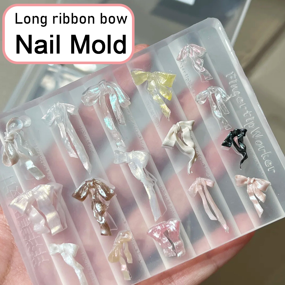 Resin Art Templates Free - 3D Hand-Carved Fairy Ribbon Bow Nail
