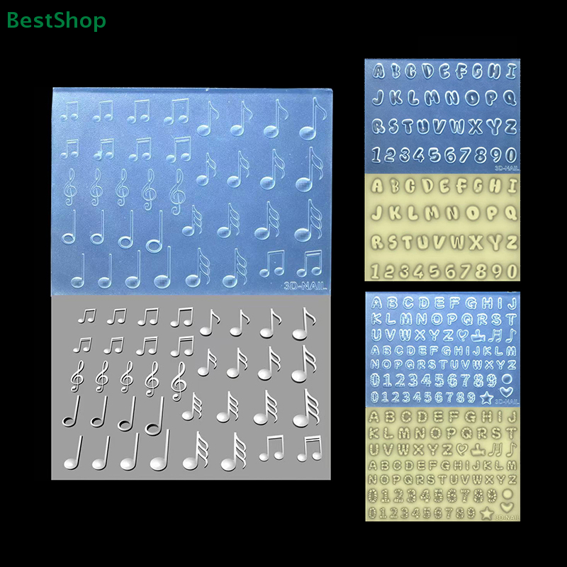 Resin Art Templates Free - ☆☆☆Letter Musical Note Number Nail Art
