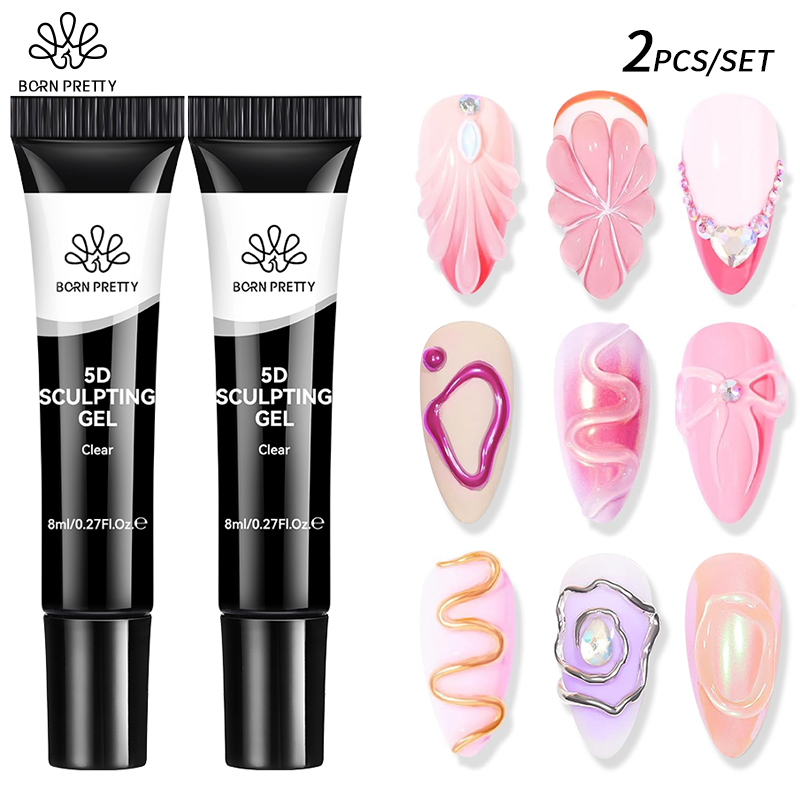 Uv Lamp Nail Resin - BORN PRETTY 2PCS 5D Sculpting gel