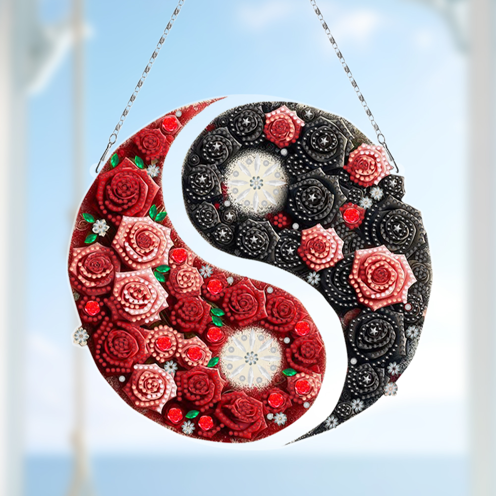 Resin Art Ideas - Elegant Rhinestone Diamond Art Window Pendant