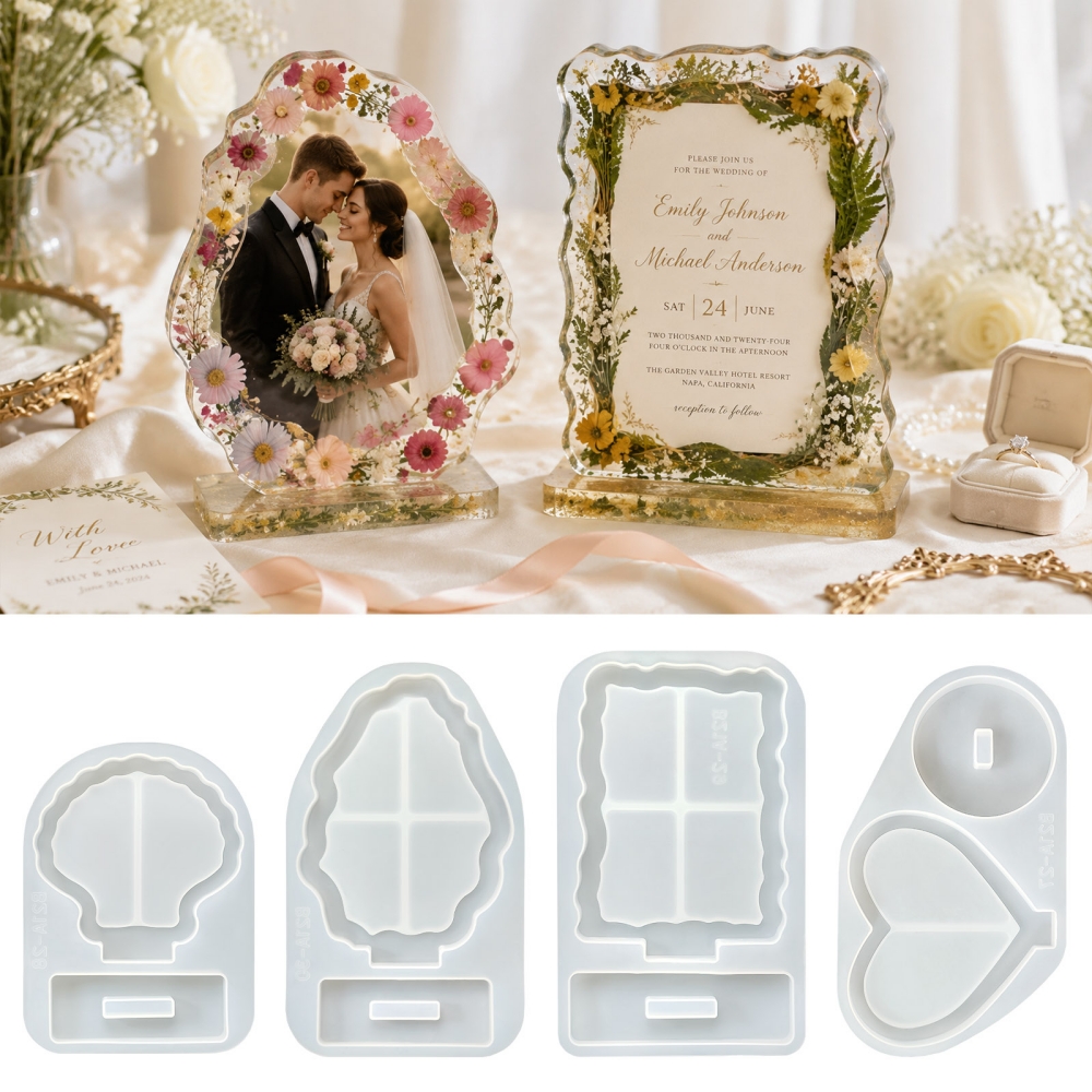 Resin Art Mold - S0305 Love Heart Shell Photo Frame