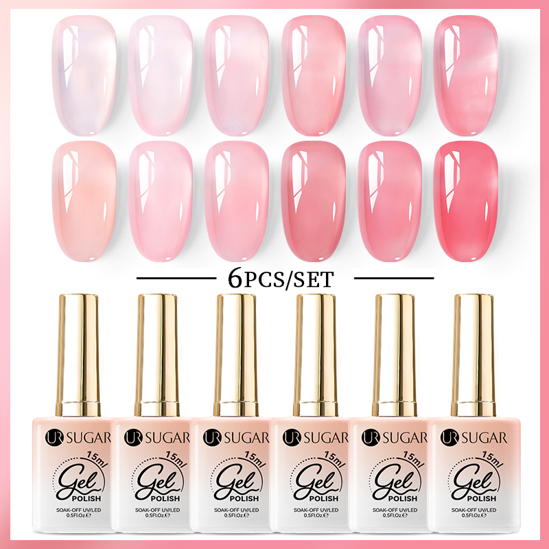Uv Lamp Nail Resin - UR SUGAR 6 Colors Jelly Nude