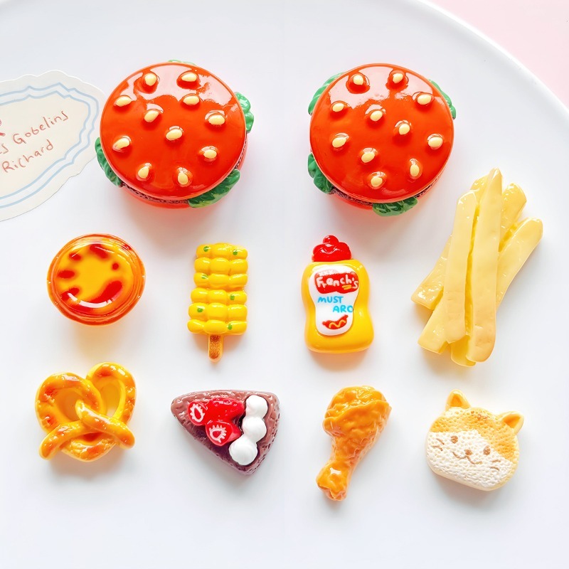 Cartoon 3D Burger Fries Resin  - Resin Art Beach Theme 리뷰 및 가격