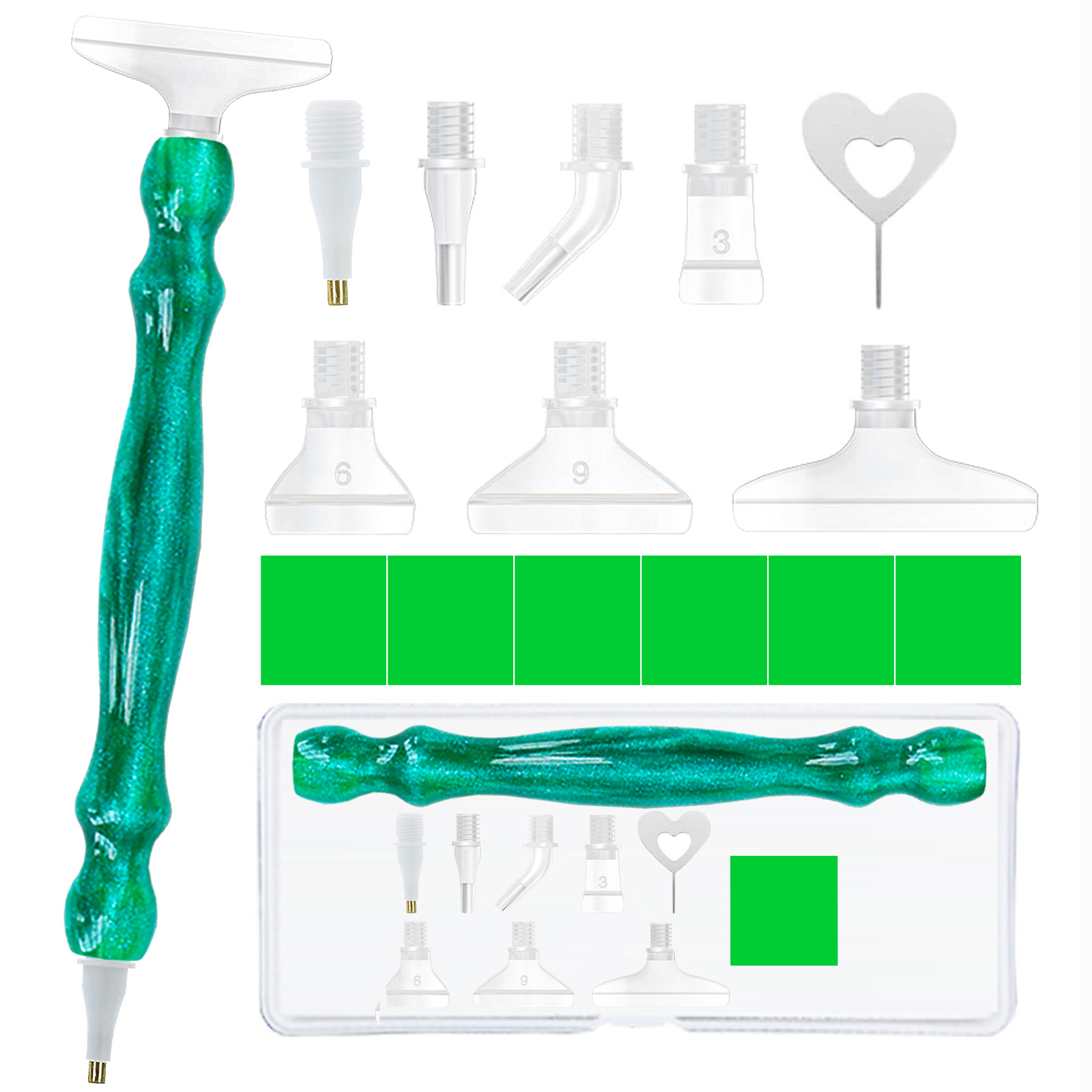 Diamond Paintbrush Set (Green) - Resin Art Tools 리뷰 및 가격
