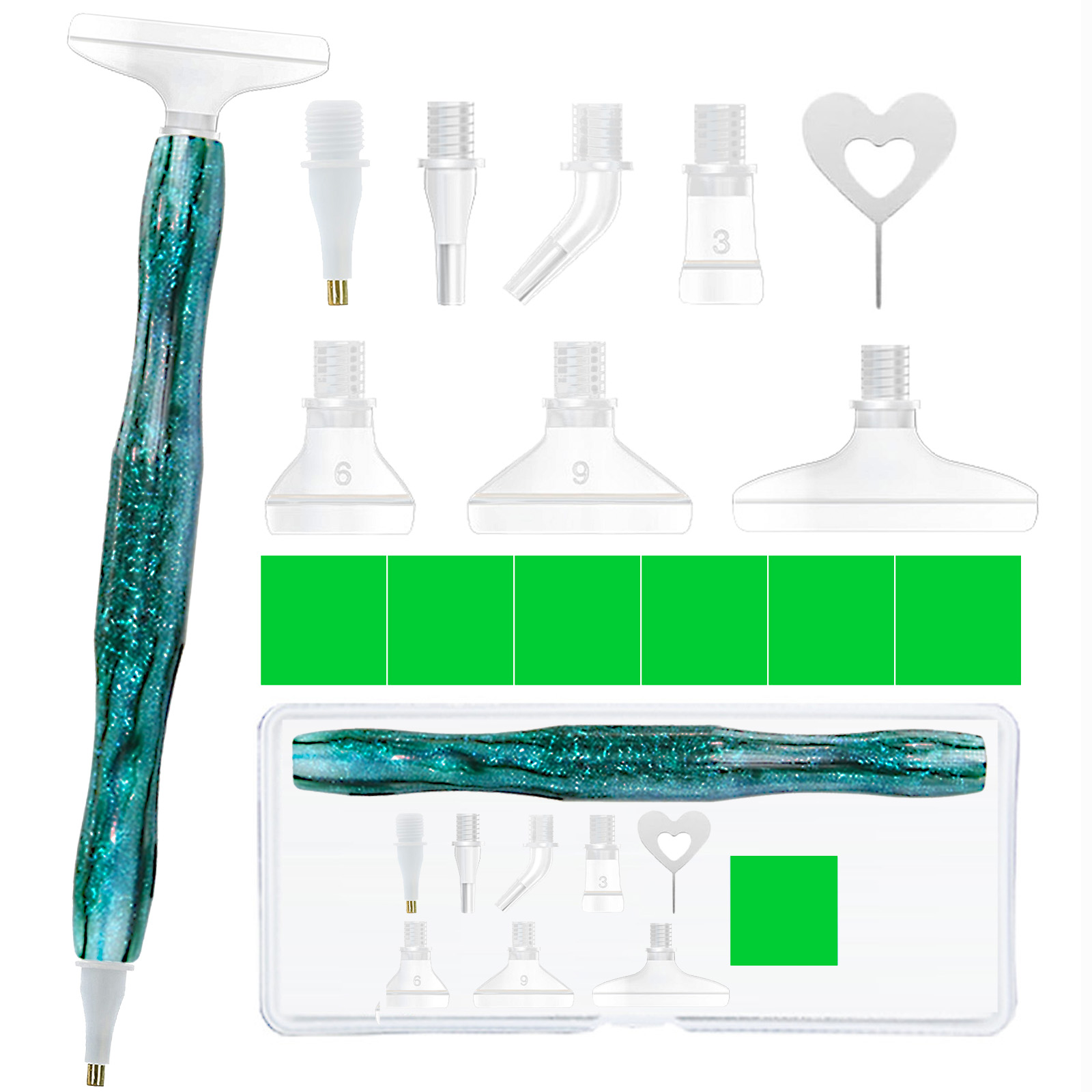 Diamond Paintbrush Set (Green) - Resin Art Tools 리뷰 및 가격
