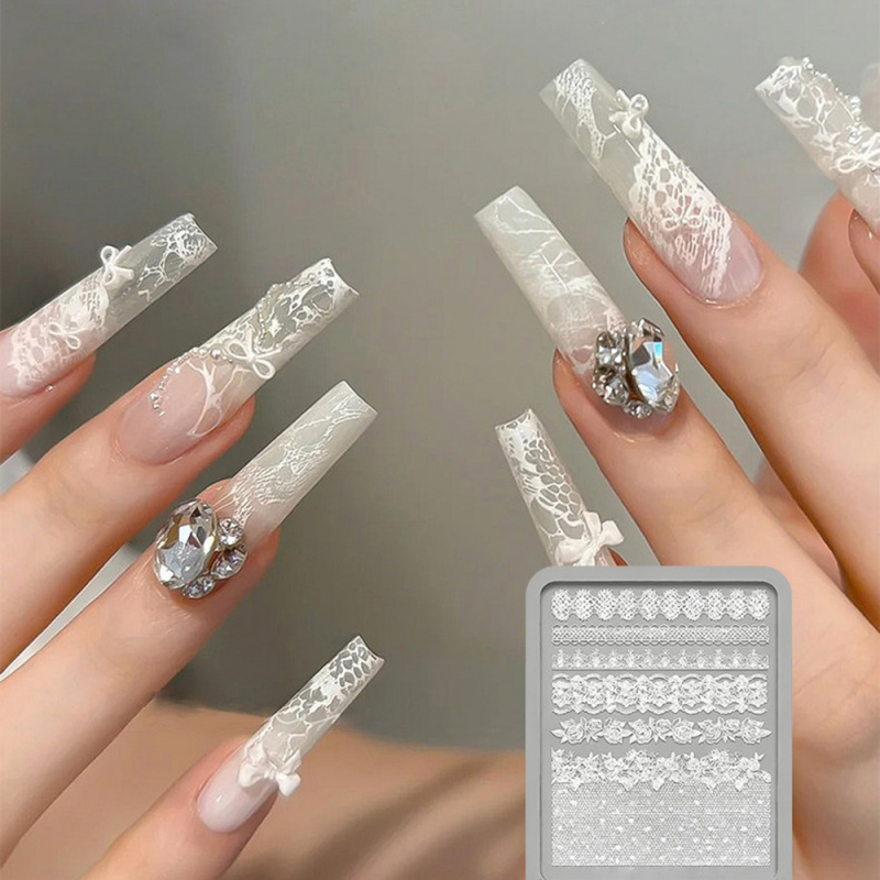1pc Lace 3D Silicone Nail Mold - Resin Art Templates Free 리뷰 및 가격