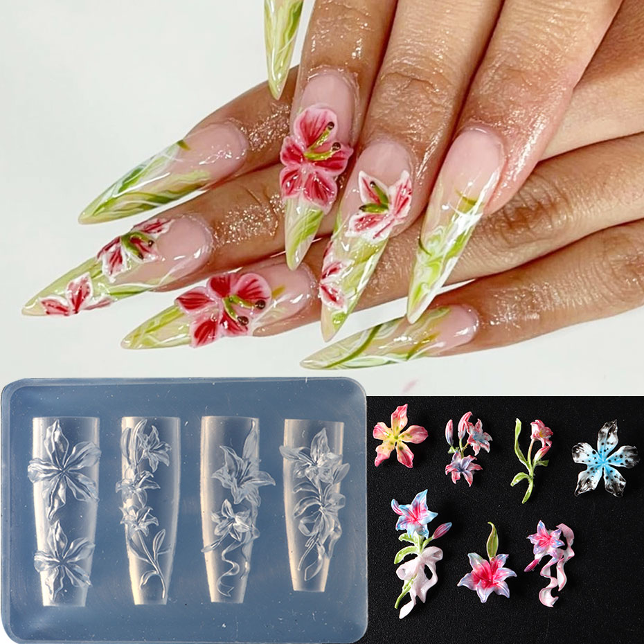 1pcs 3D Elegant Lily Nail Char - Resin Art Templates Free 리뷰 및 가격