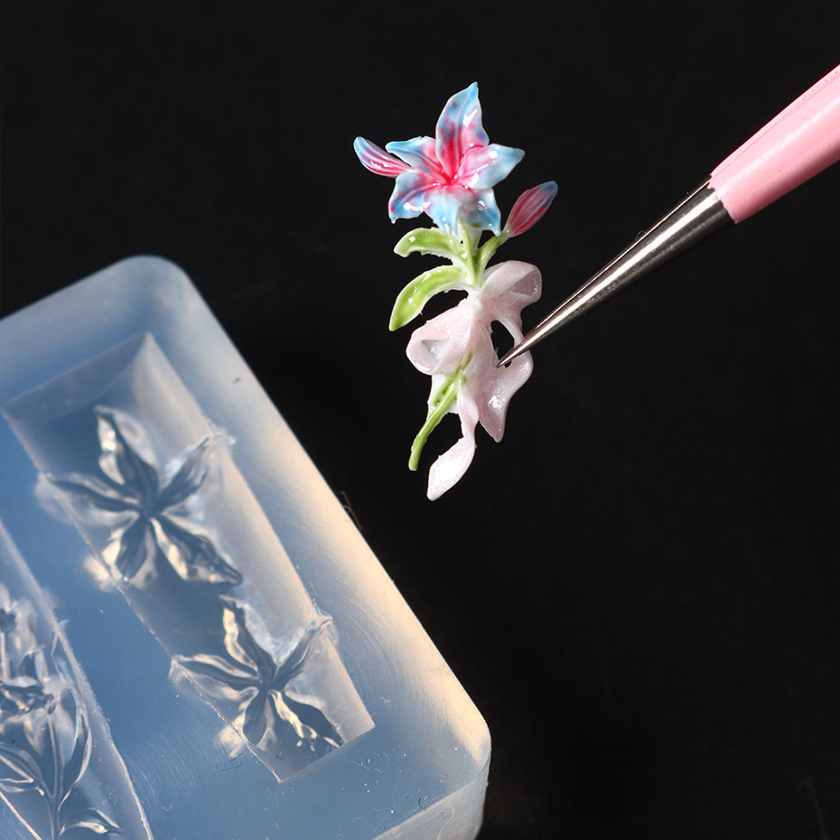 1pcs 3D Elegant Lily Nail Char - Resin Art Templates Free 리뷰 및 가격