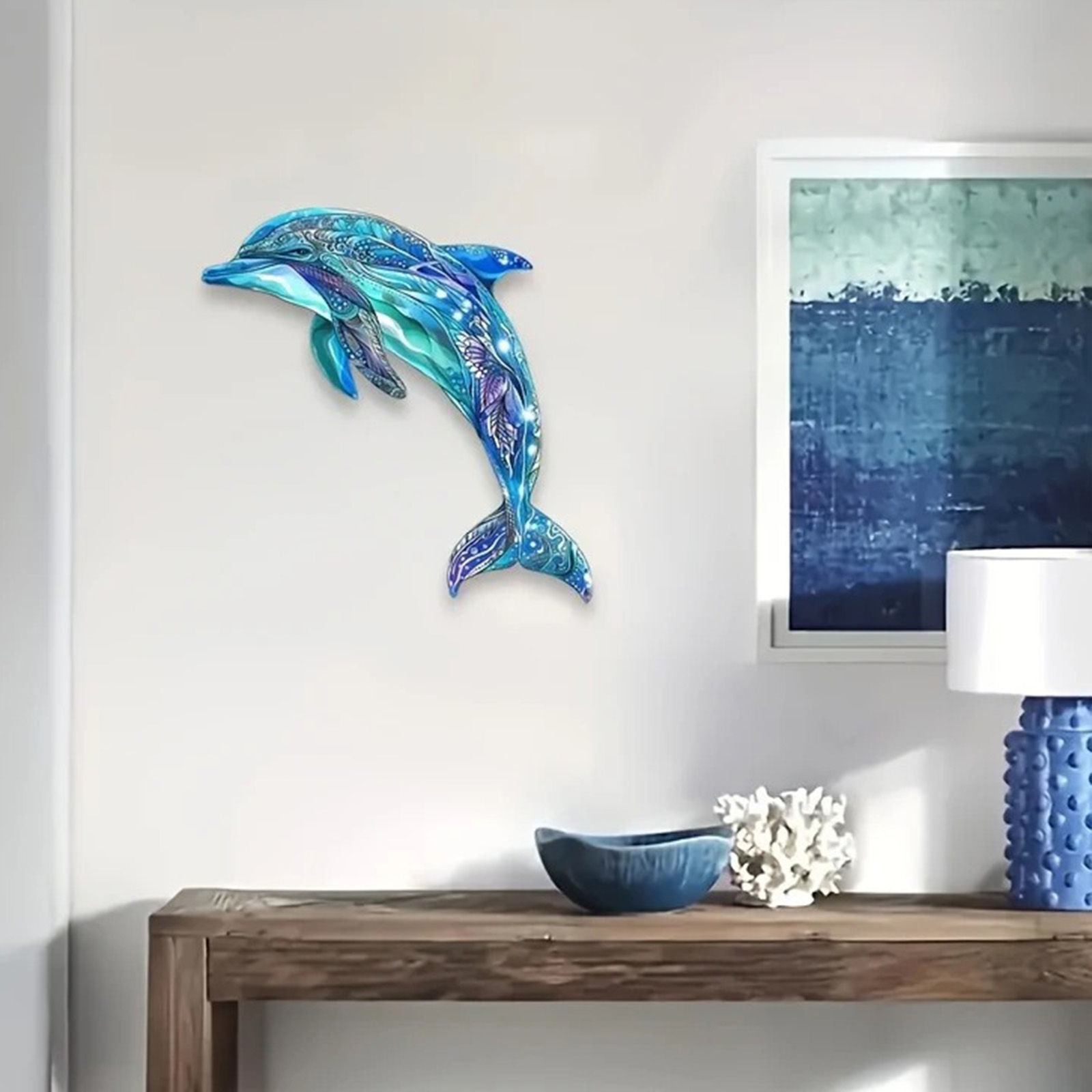 Dolphin Metal Wall Decor Brigh - Resin Art Hanging 리뷰 및 가격
