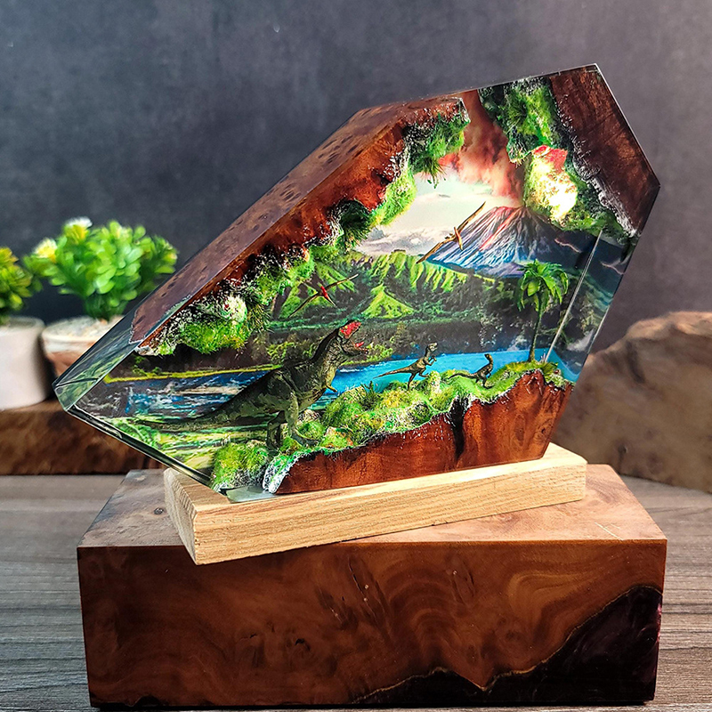 Table Resin Lamp Dinosaur Figu - Resin Art Furniture 리뷰 및 가격