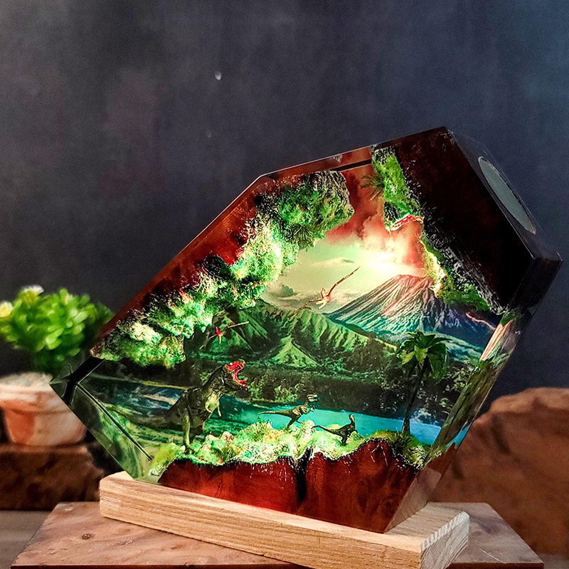 Table Resin Lamp Dinosaur Figu - Resin Art Furniture 리뷰 및 가격