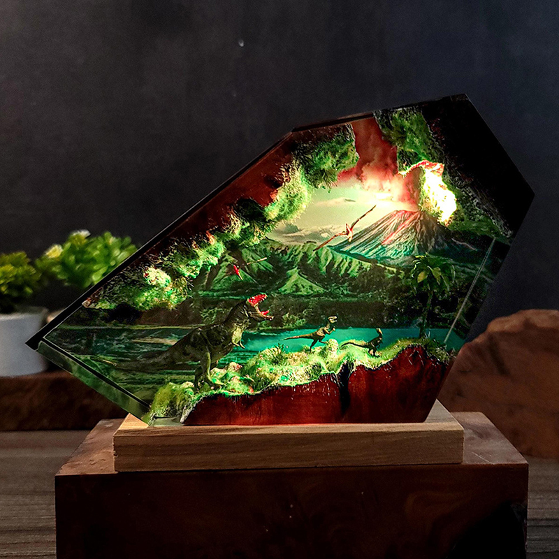 Table Resin Lamp Dinosaur Figu - Resin Art Furniture 리뷰 및 가격