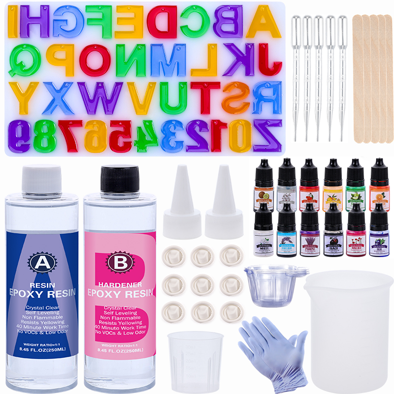 Epoxy Resin Kit for Beginner,C - Resin Art Letter Keychain 리뷰 및 가격