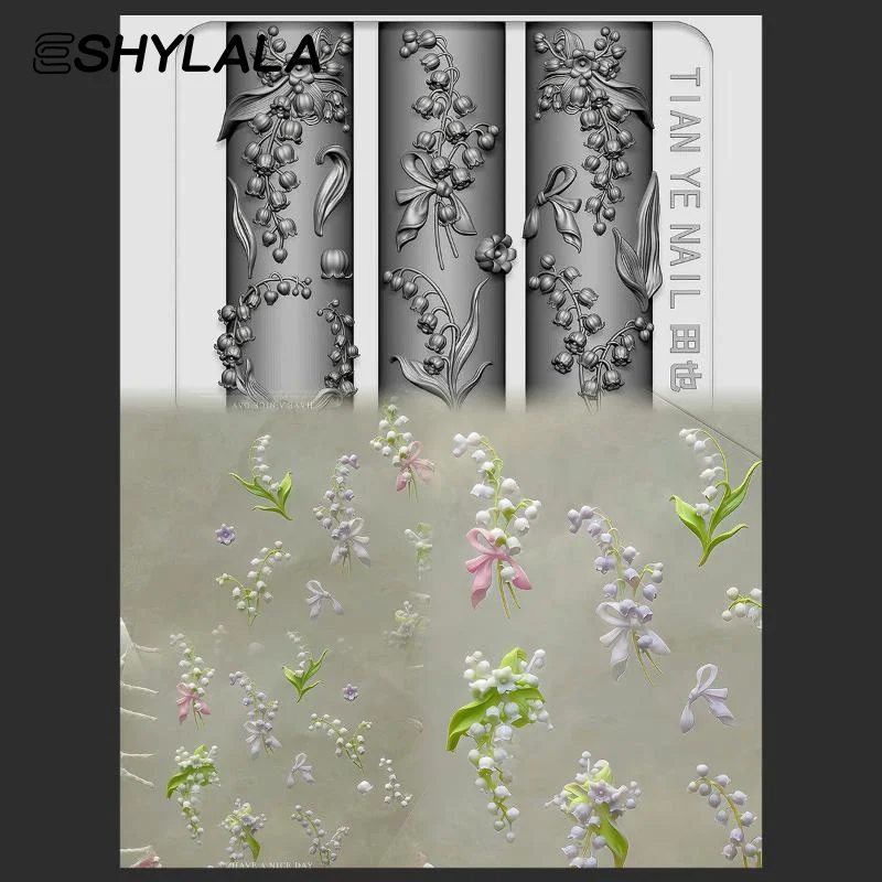 Flowers Series 3D Curved Nail  - Resin Art Templates Free 리뷰 및 가격