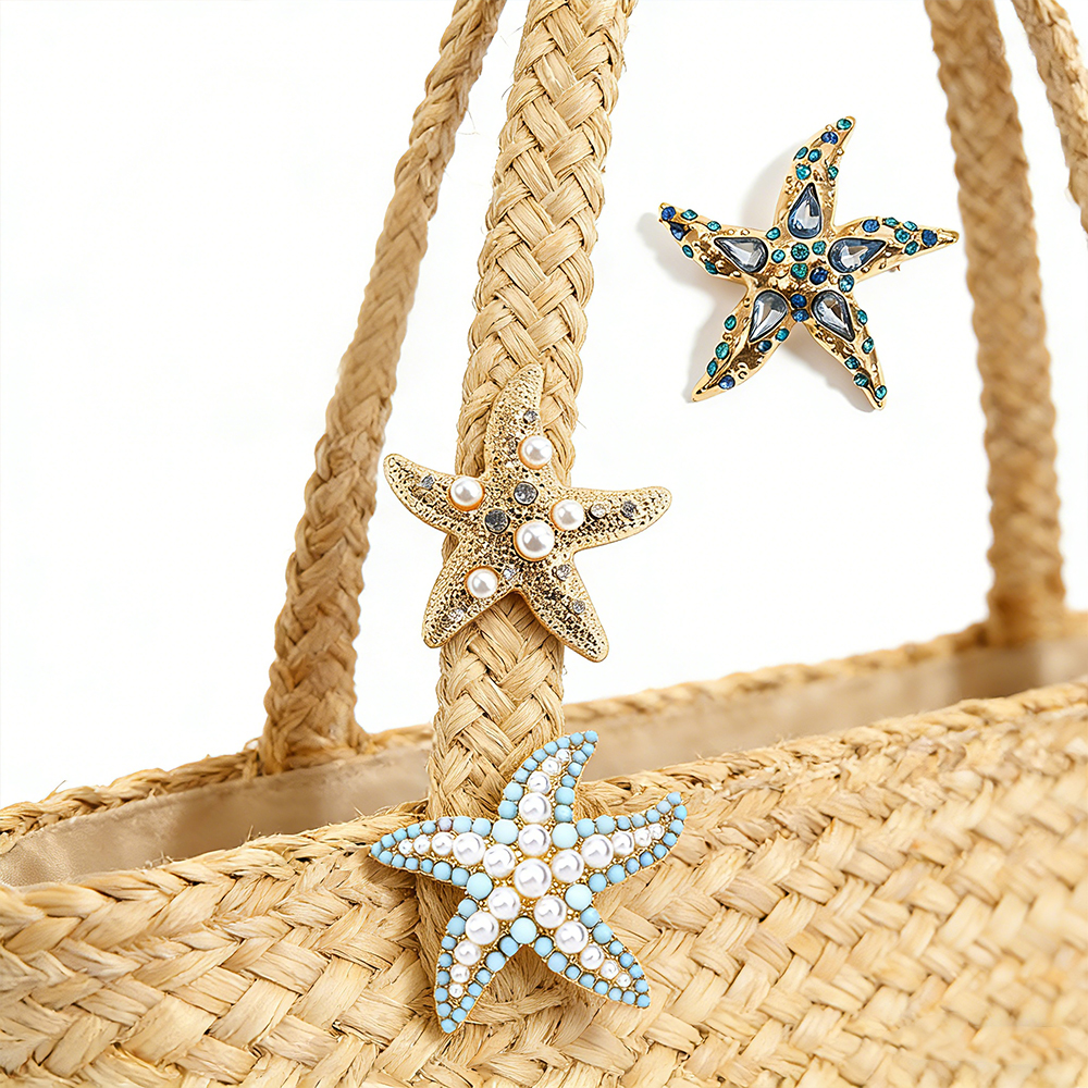 Bohemian Starfish Brooch Pins  - Resin Art Beach Theme 리뷰 및 가격