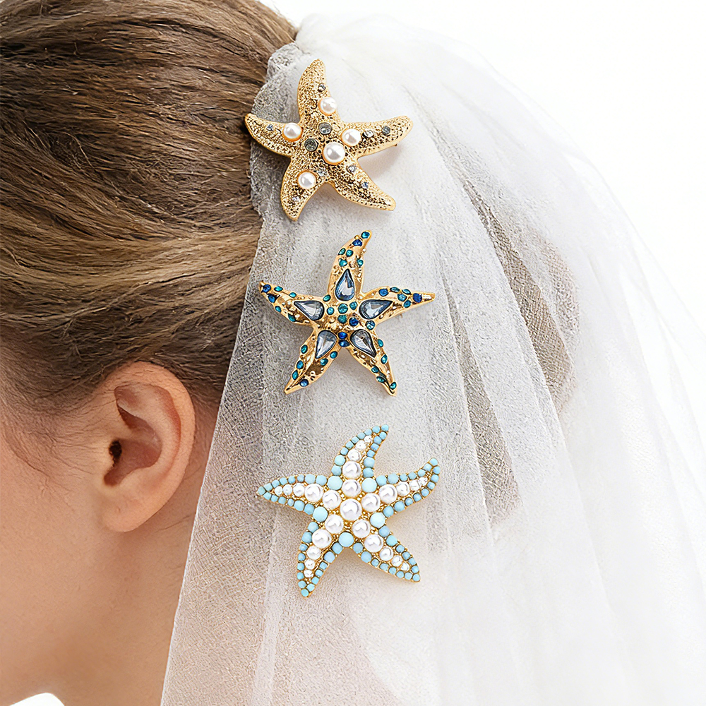 Bohemian Starfish Brooch Pins  - Resin Art Beach Theme 리뷰 및 가격