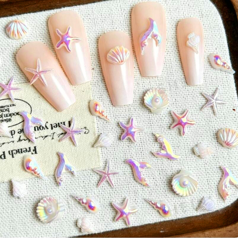 30pcs Mixed Summer Beach Nail  - Resin Art Beach Theme 리뷰 및 가격