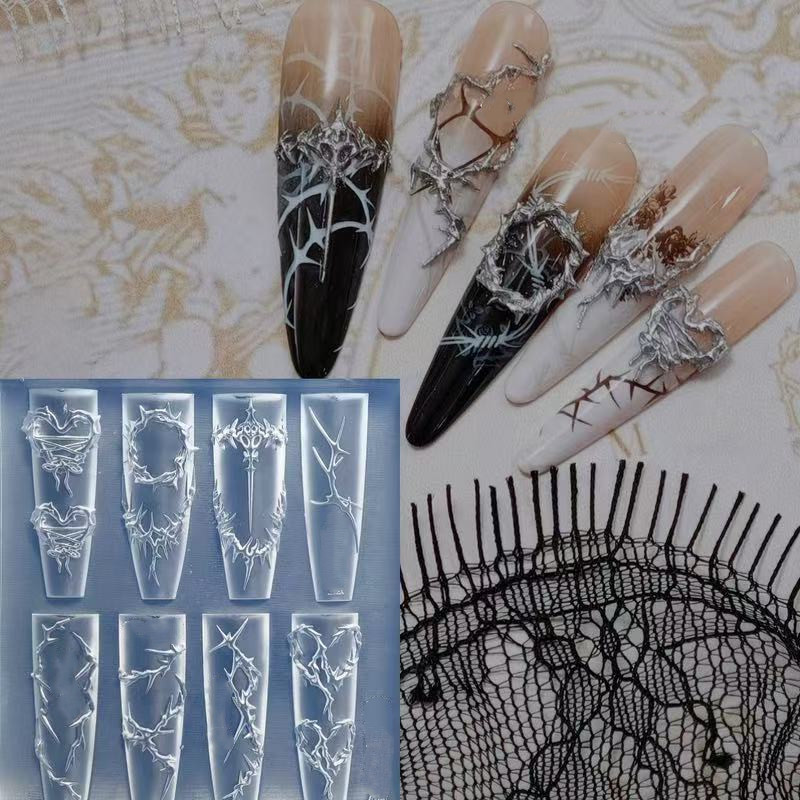 3D thorns Nail Design Silicone - Resin Art Templates Free 리뷰 및 가격
