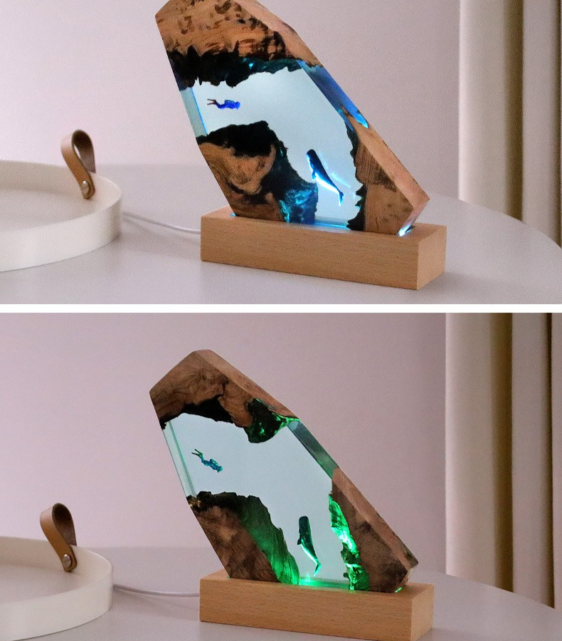 New Underwater Cave Whale Dive - Resin Art For Anniversary Gift 리뷰 및 가격