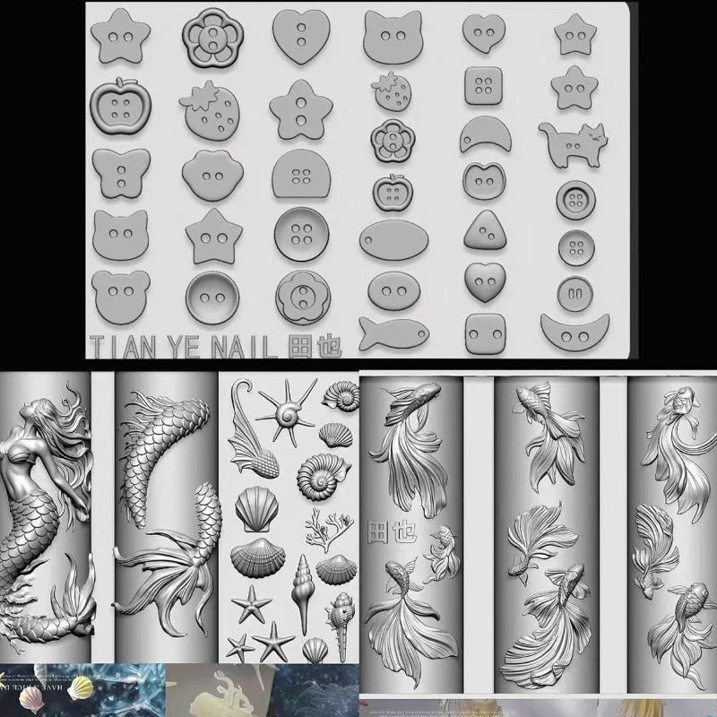 【xxx】Silicone Nail Ocean Merma - Resin Art Templates Free 리뷰 및 가격