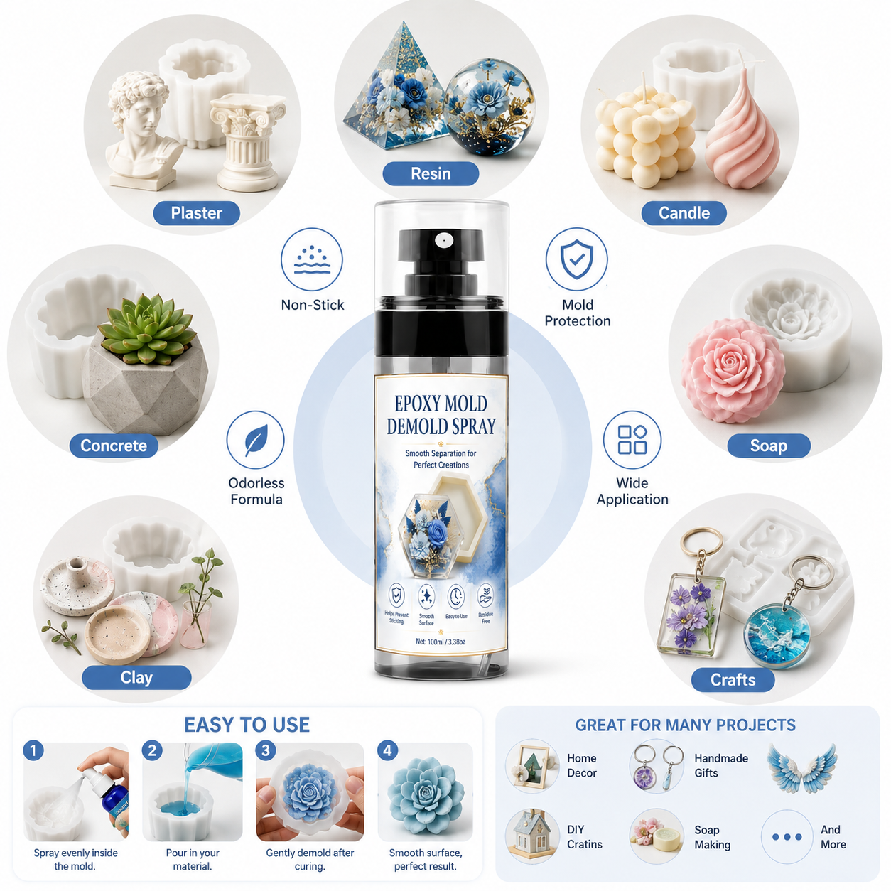 7oz/3.5oz Silicone Mold Releas - Release Spray Silicone 리뷰 및 가격