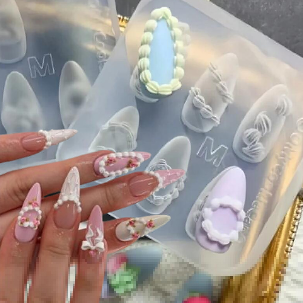 1pc 3D French Cream Nail Art S - Resin Art Templates Free 리뷰 및 가격