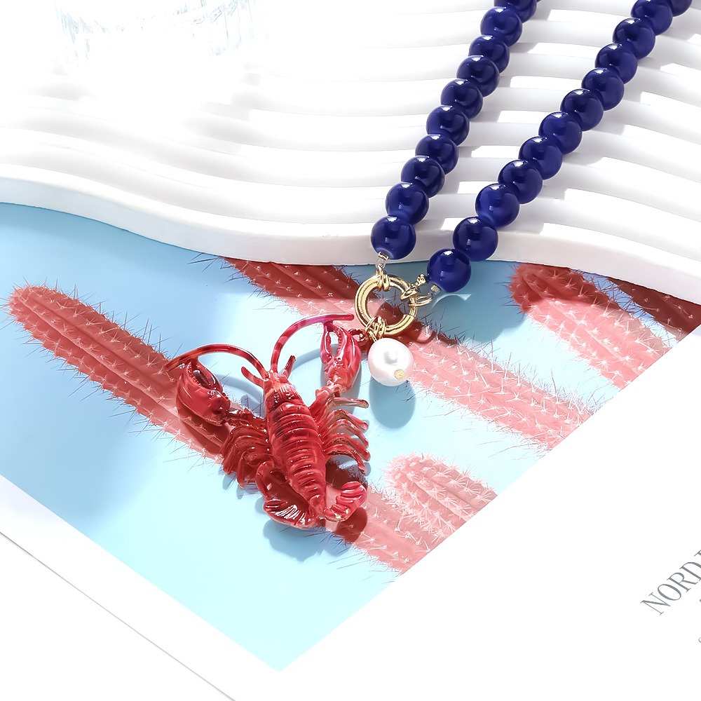 New Bohemian Lobster Bead Neck - Resin Art Beach Theme 리뷰 및 가격