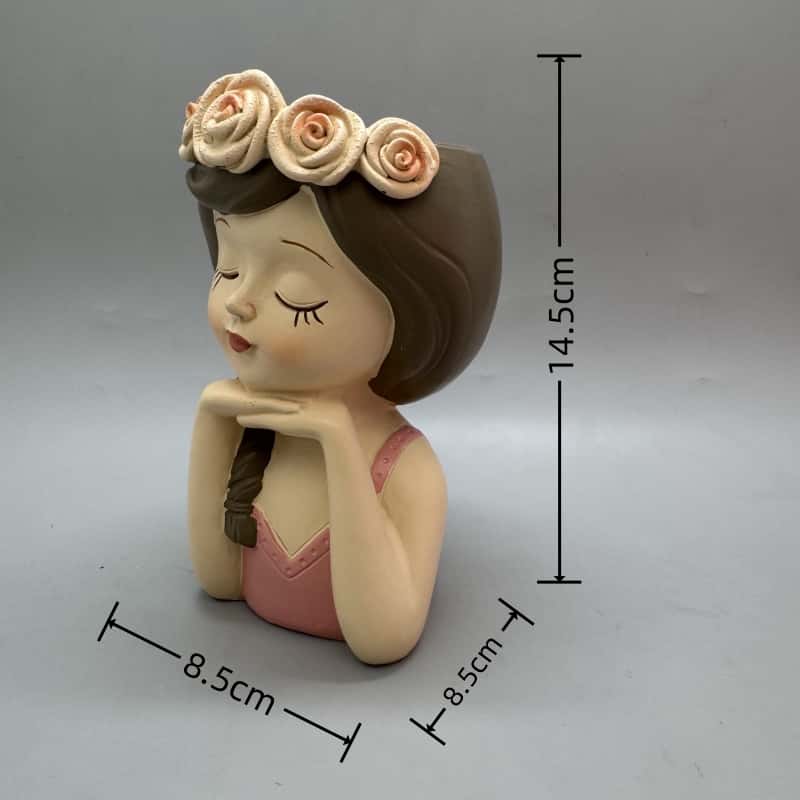 Cute girl flower pot silicone  - Resin Art Furniture 리뷰 및 가격