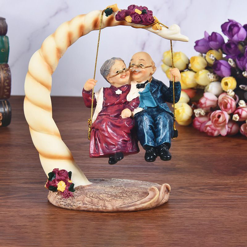 Chinese Swing Old Couples Resi - Resin Art For Anniversary Gift 리뷰 및 가격