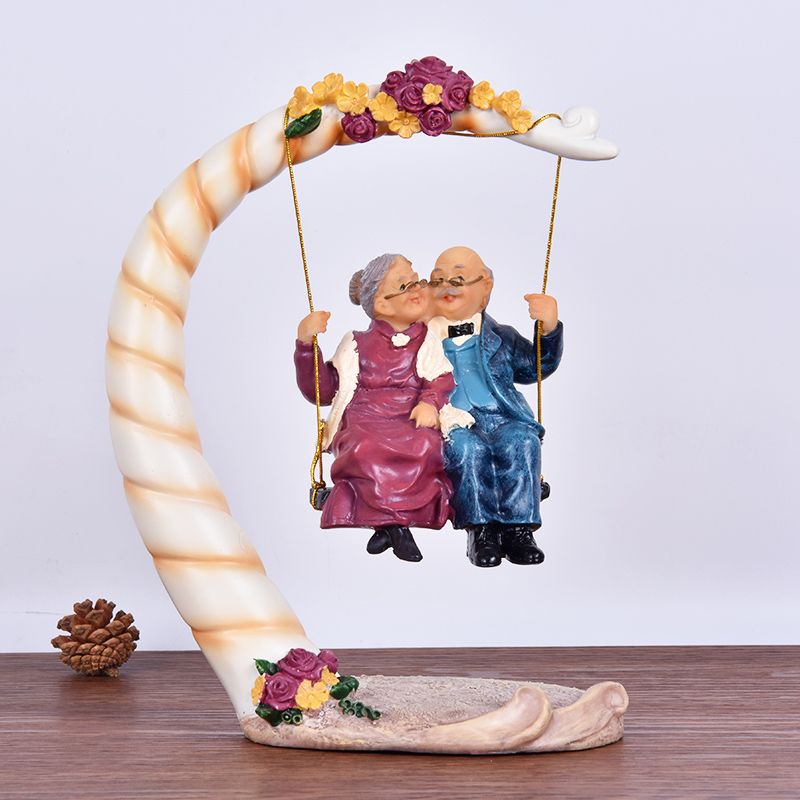 Chinese Swing Old Couples Resi - Resin Art For Anniversary Gift 리뷰 및 가격
