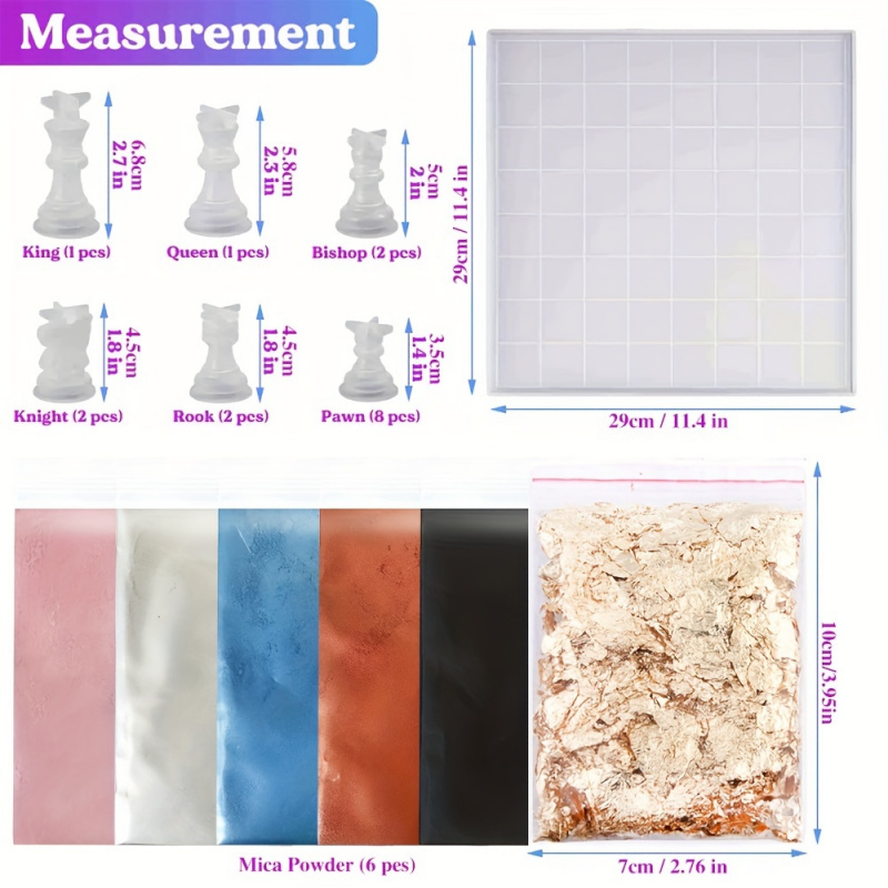 23pcs Chess Set with Silicone  - Resin Art Table 리뷰 및 가격