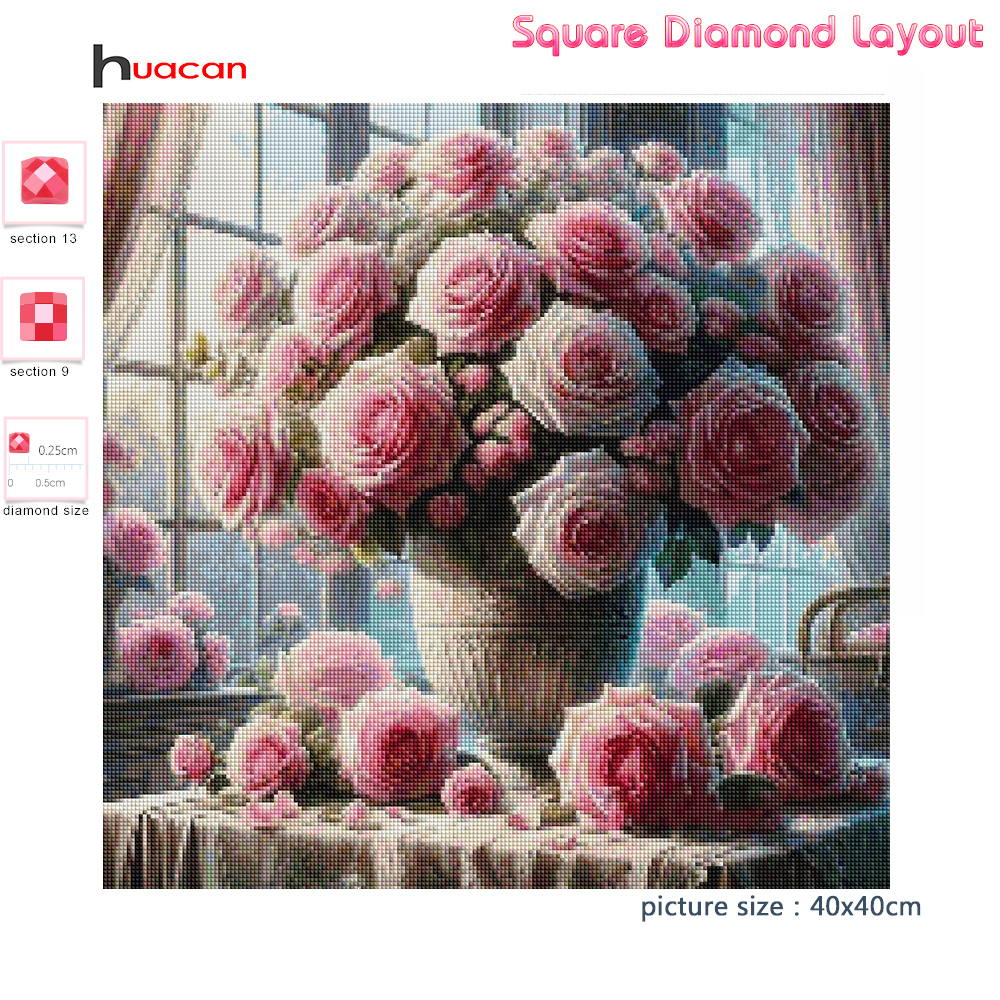 1PC frameless  5D Diy Diamond  - Resin Art Rose 리뷰 및 가격