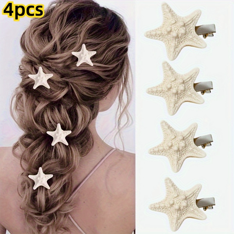Set of 4 Elegant Starfish Hair - Resin Art Beach Theme 리뷰 및 가격