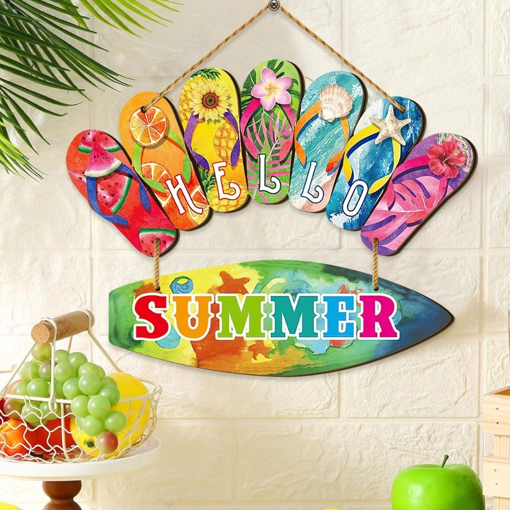 Colorful Hello Summer Wall Orn - Resin Art With Wood 리뷰 및 가격