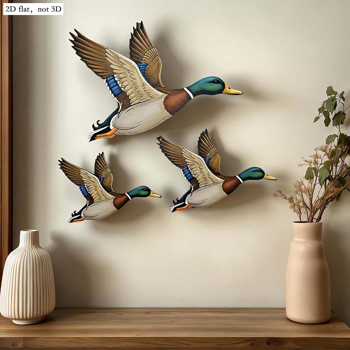 3Pcs Wild Duck Wall Arts Uniqu - Resin Art With Wood 리뷰 및 가격