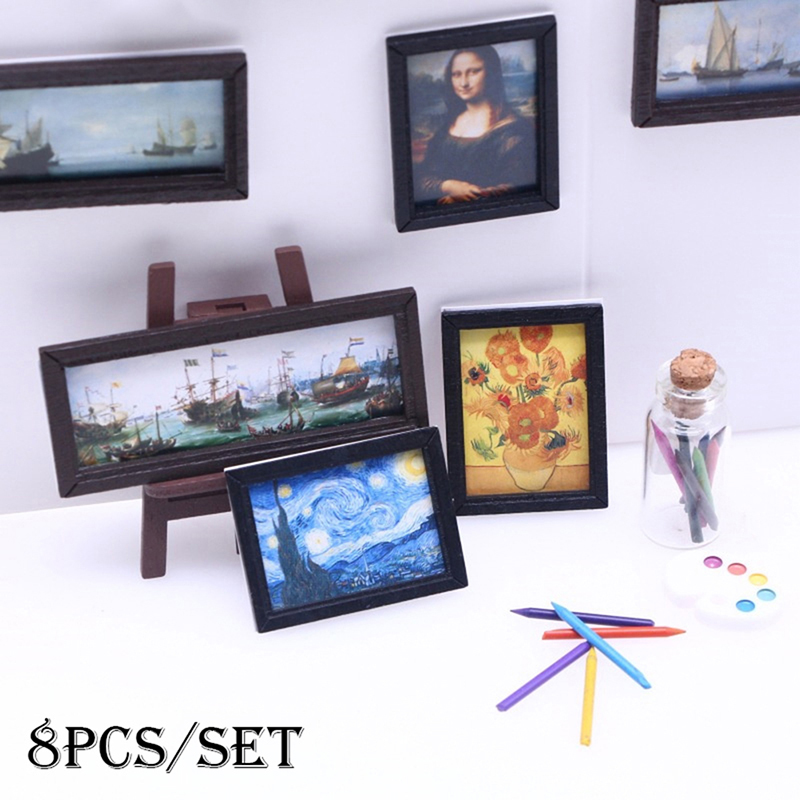 8Pcs 1:12 Dollhouse Vintage Oi - Resin Art With Wood 리뷰 및 가격