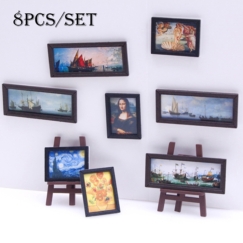 8Pcs 1:12 Dollhouse Vintage Oi - Resin Art With Wood 리뷰 및 가격