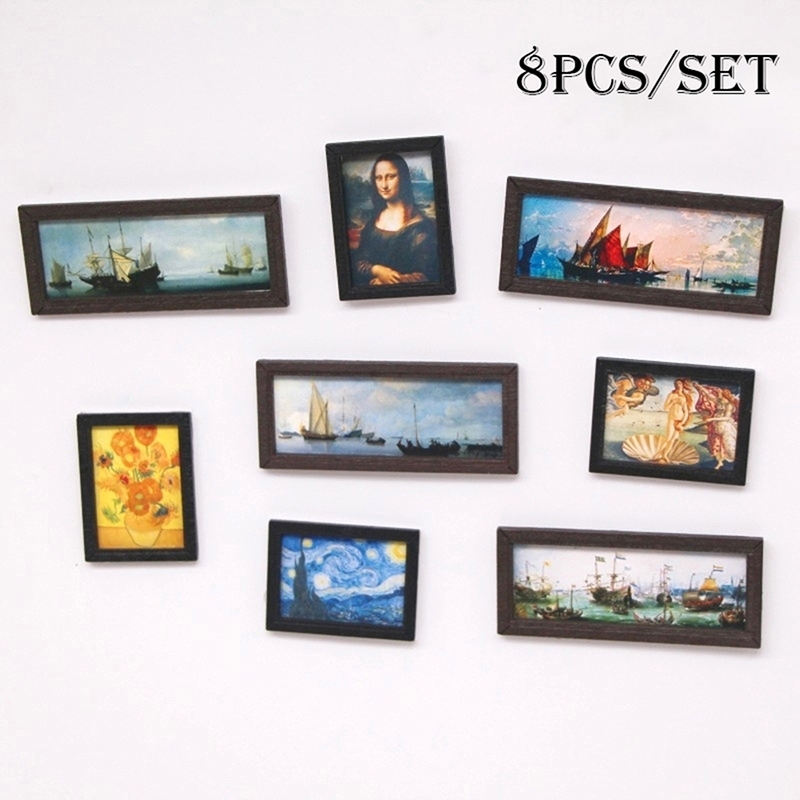 8Pcs 1:12 Dollhouse Vintage Oi - Resin Art With Wood 리뷰 및 가격