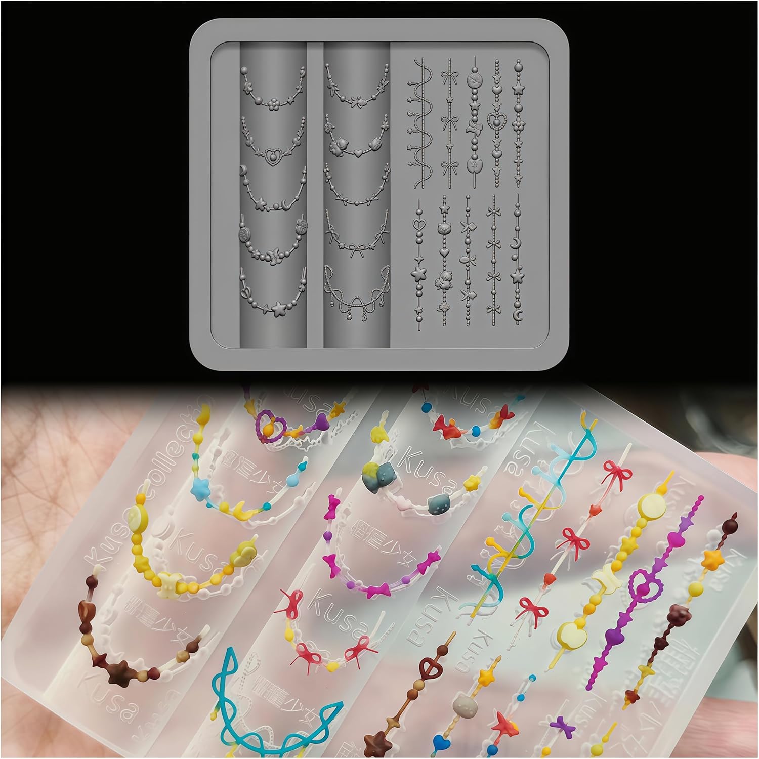 3D Bead Necklace Gel Nail Art  - Resin Art Templates Free 리뷰 및 가격