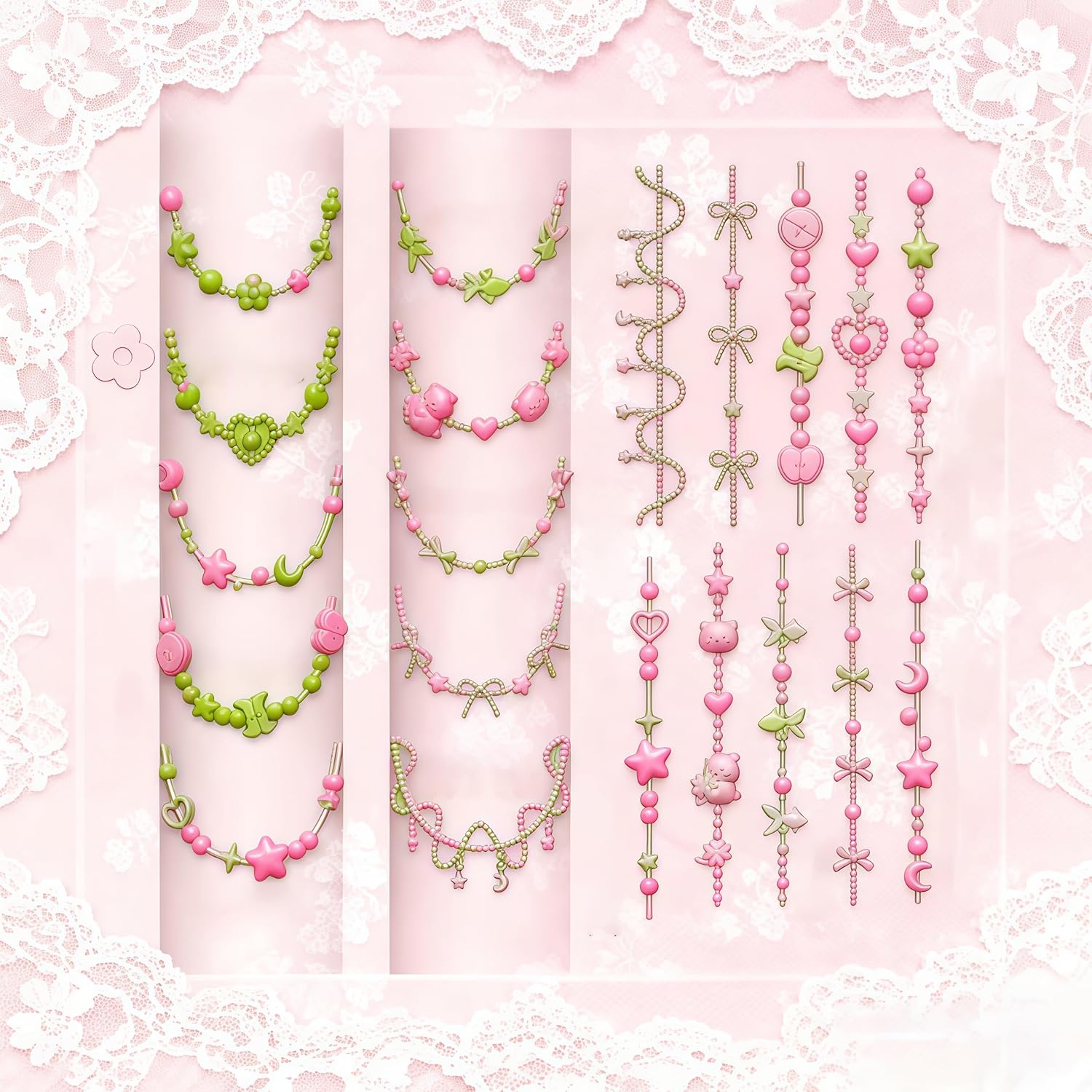 3D Bead Necklace Gel Nail Art  - Resin Art Templates Free 리뷰 및 가격