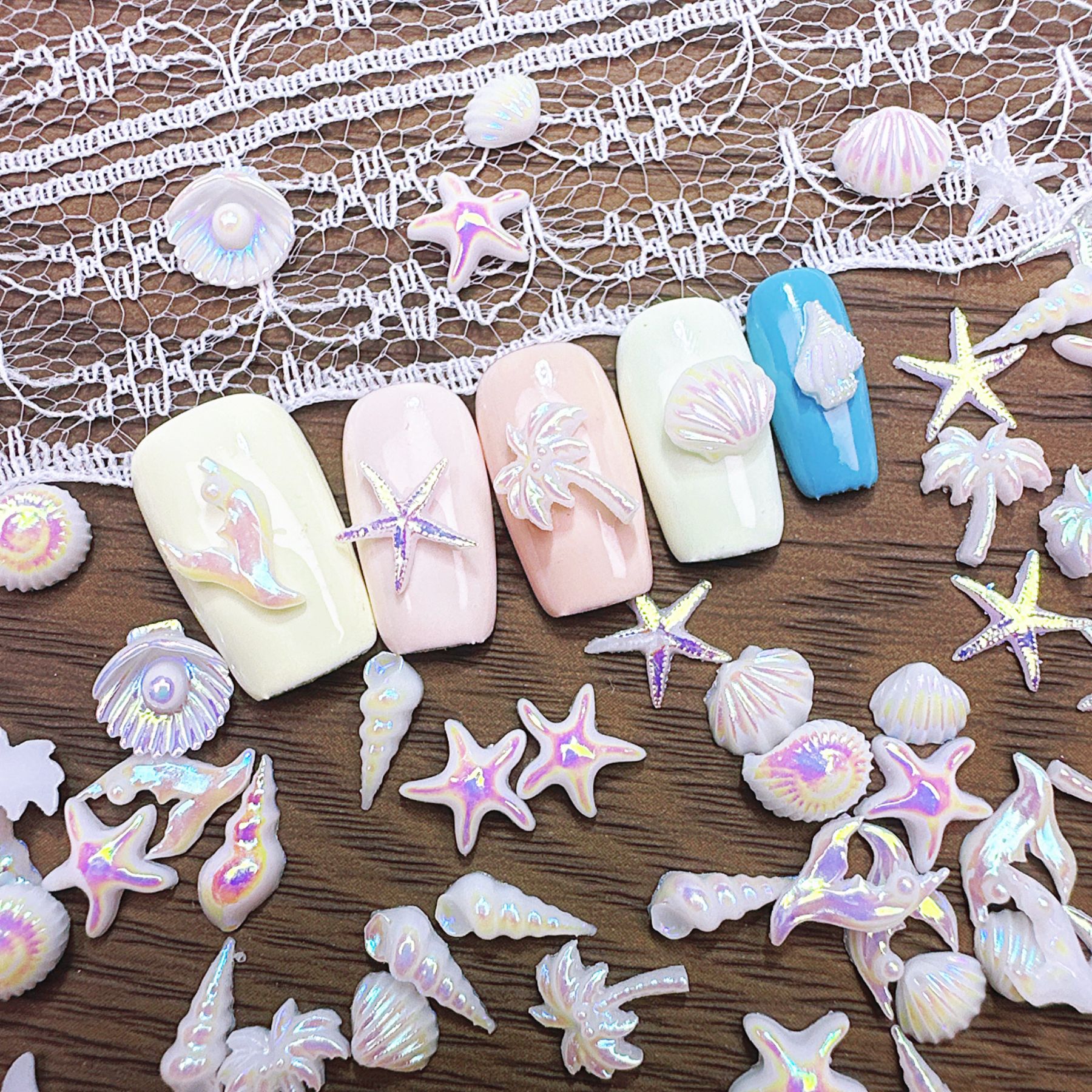 50Pcs Aurora Ocean Starfish &  - Resin Art Beach Theme 리뷰 및 가격
