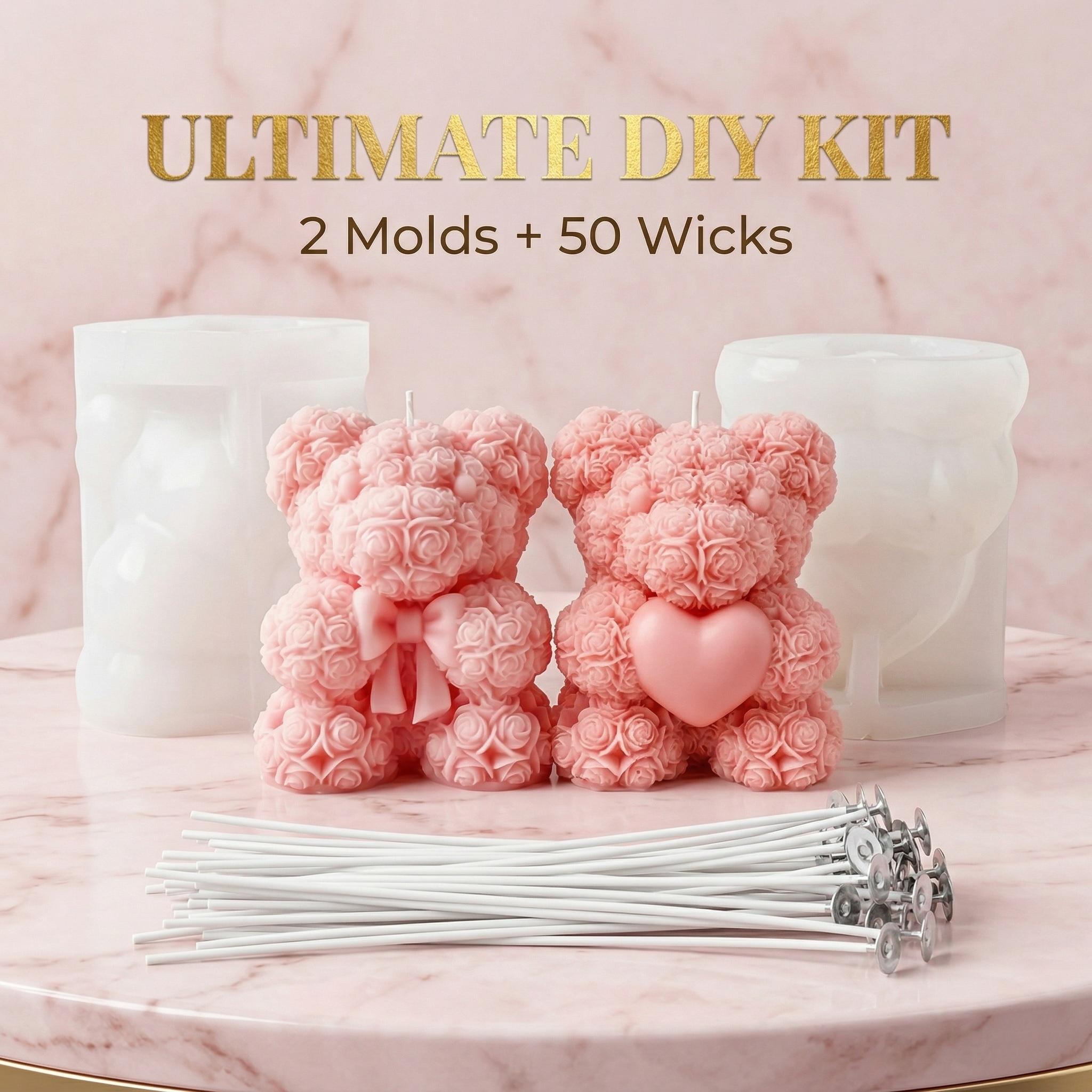 1/2pcs 3D Heart Bow Rose Bear  - Resin Art Rose 리뷰 및 가격
