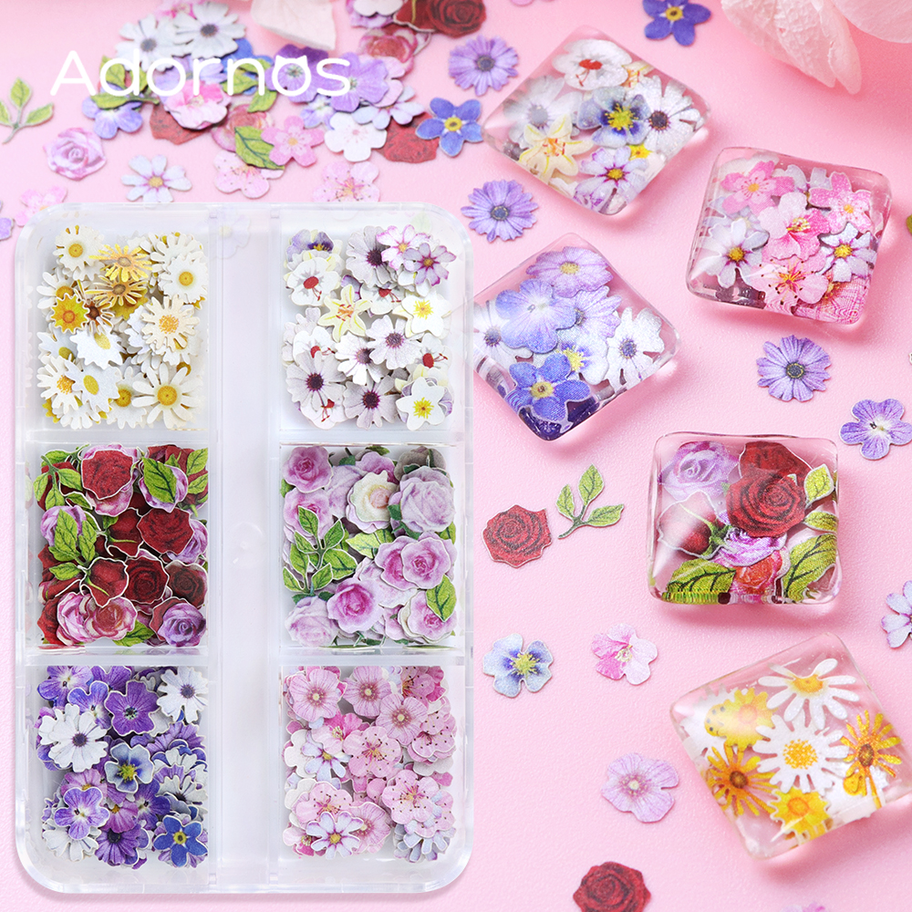 6 Grids Flowers Wood Pulp Chip - Resin Art Rose 리뷰 및 가격