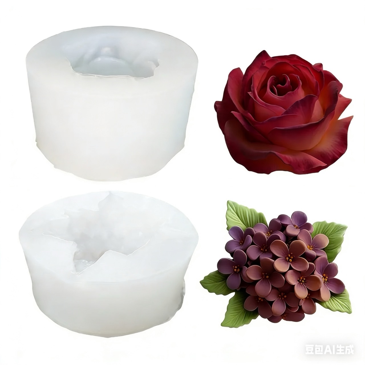 2-Piece 3D Rose and Lilac Sili - Resin Art Rose 리뷰 및 가격