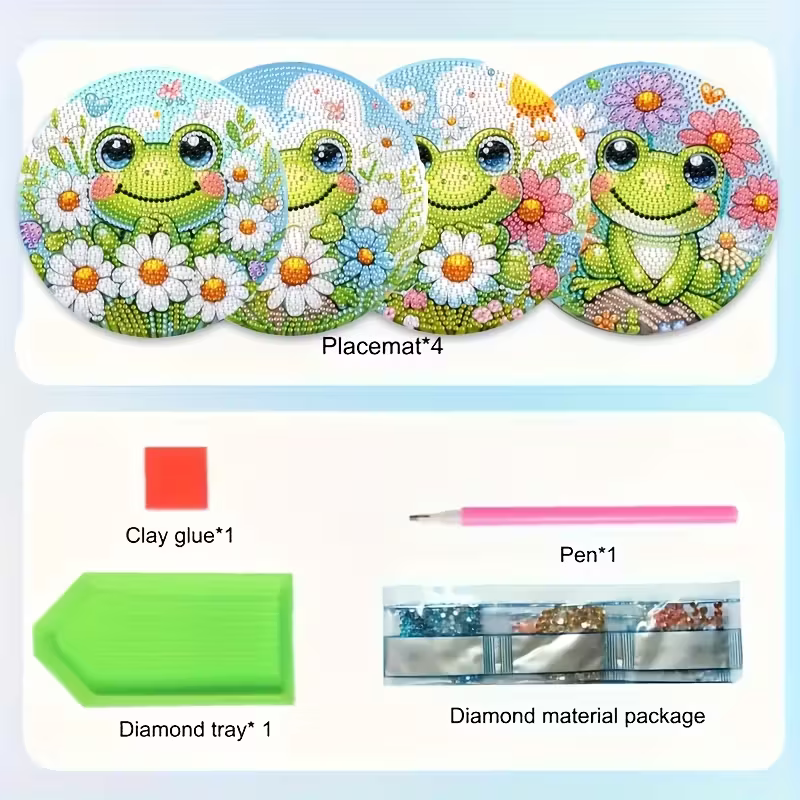 4-piece frog patterned wooden  - Resin Art Table 리뷰 및 가격